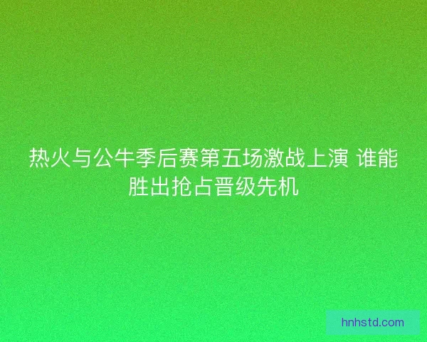 热火与公牛季后赛第五场激战上演 谁能胜出抢占晋级先机