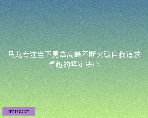 马龙专注当下勇攀高峰不断突破自我追求卓越的坚定决心