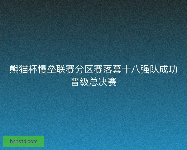 熊猫杯慢垒联赛分区赛落幕十八强队成功晋级总决赛